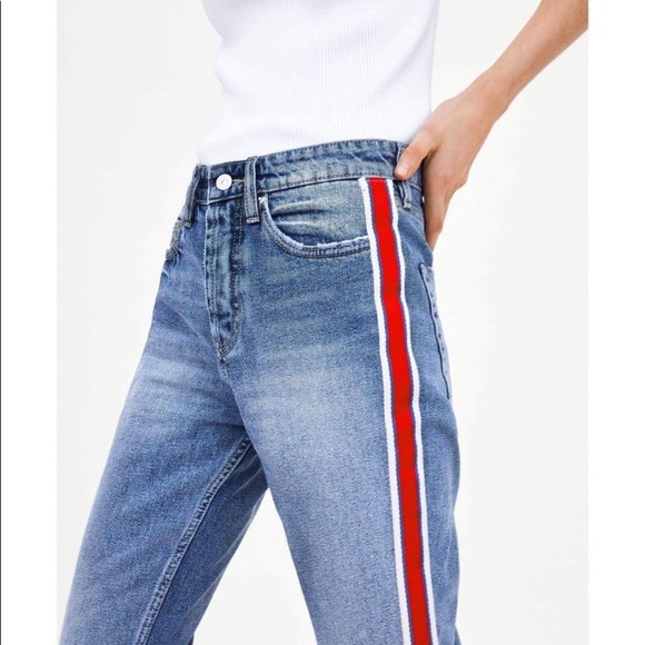 Zara TRF high waisted stripes jeans - Picture 3 of 11
